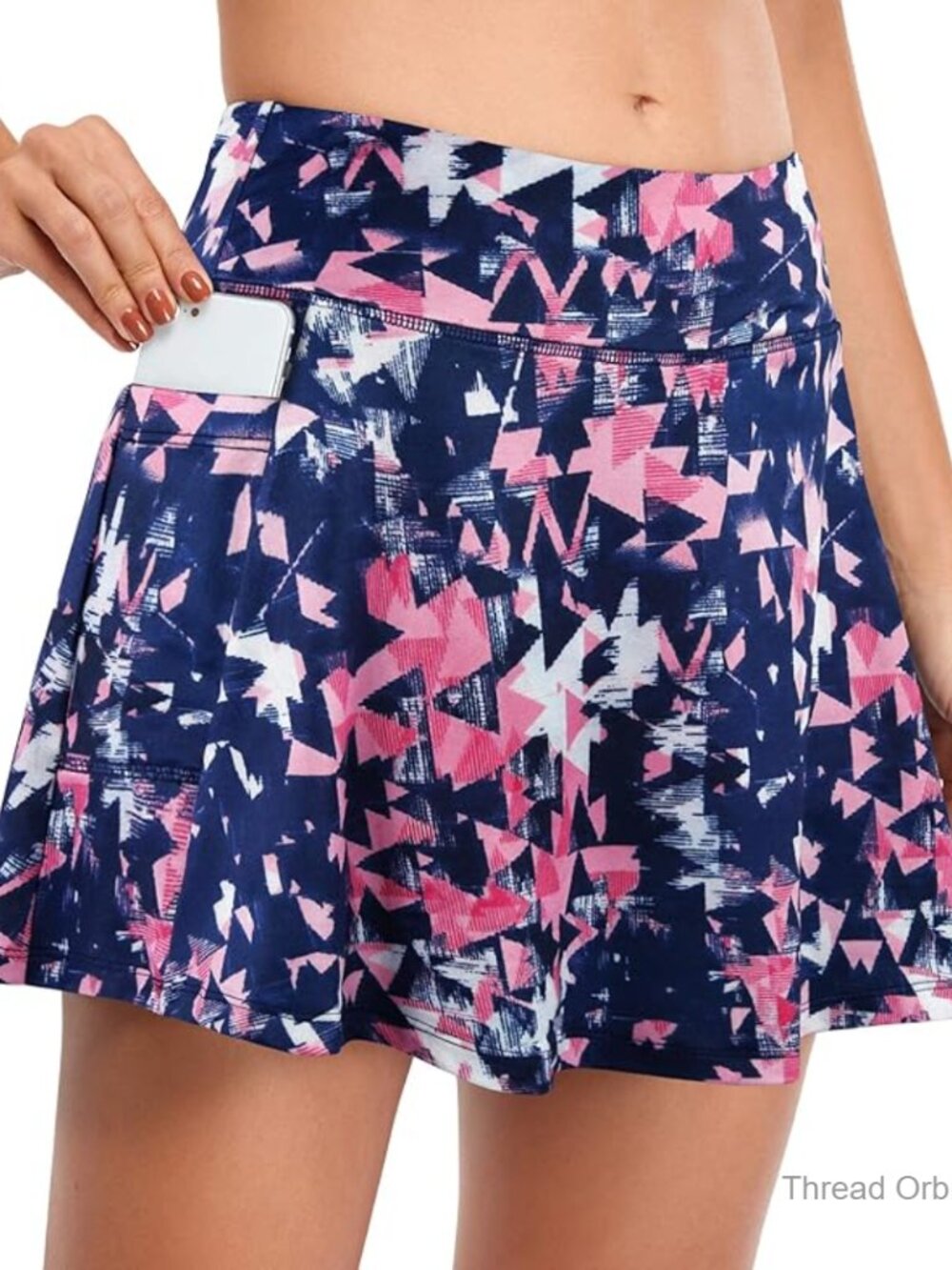 High Rise Athletic Skort with Pockets, Polyester Spandex, Regular Fit - Picture 1 of 7